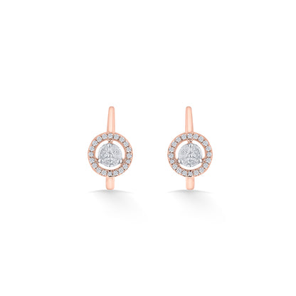 Glint Circle Rose Gold Hoops & Huggies Earring for Women