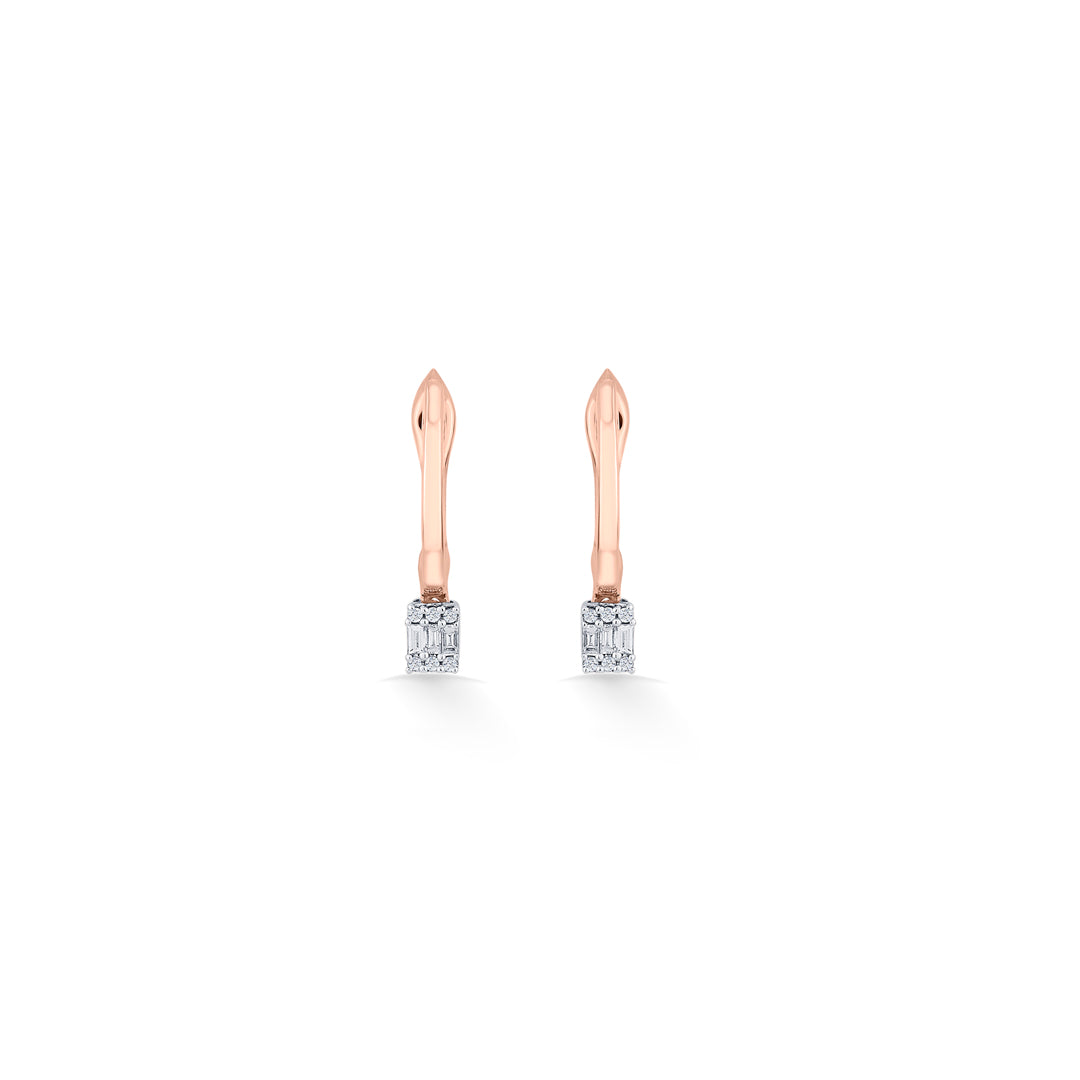 gleam point rose gold hoops & huggies earring for women