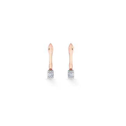 Gleam Point Rose Gold Hoops & Huggies Earring for Women