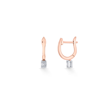 Gleam Point Rose Gold Hoops & Huggies Earring for Woman