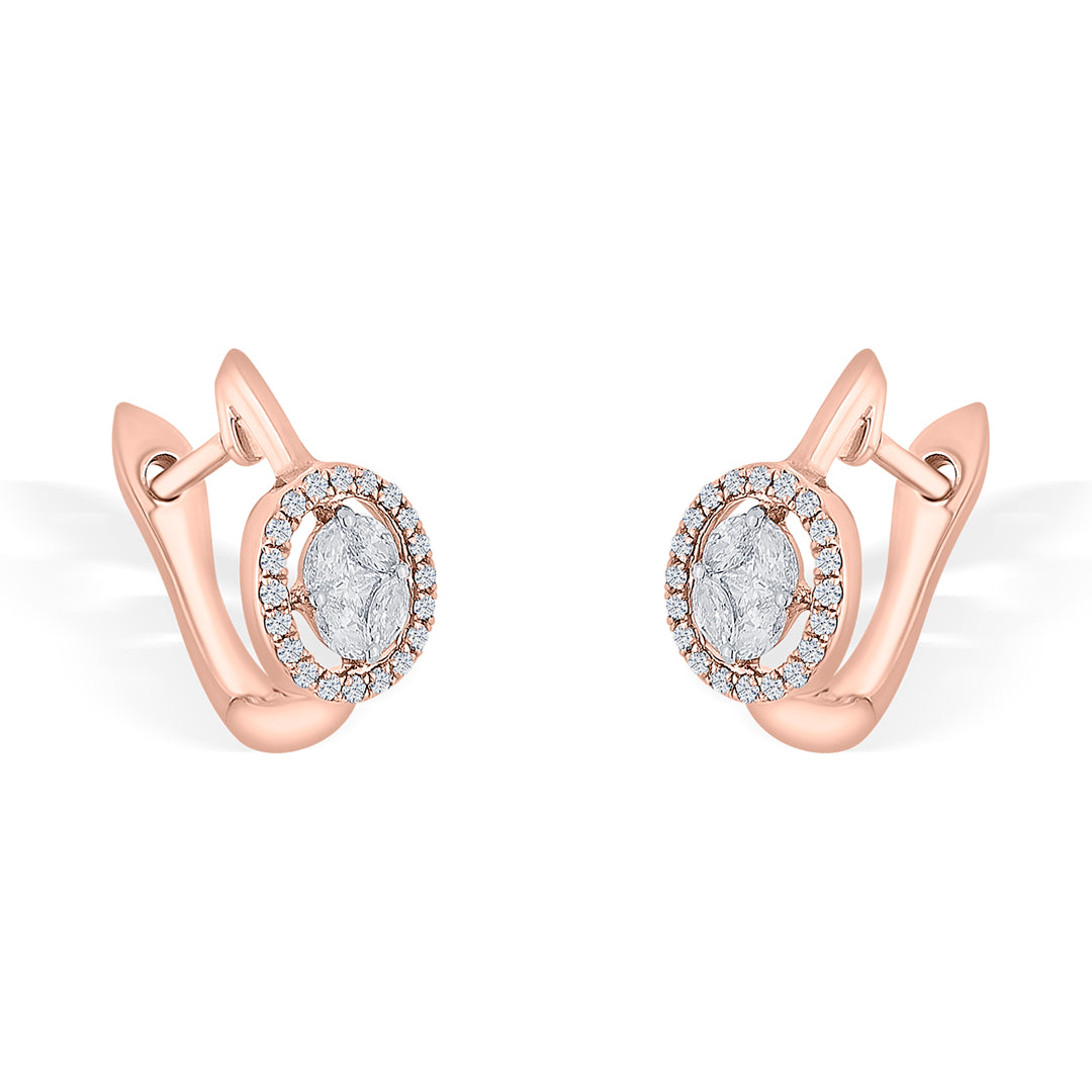 orbelle charm rose gold hoops & huggies earring for woman