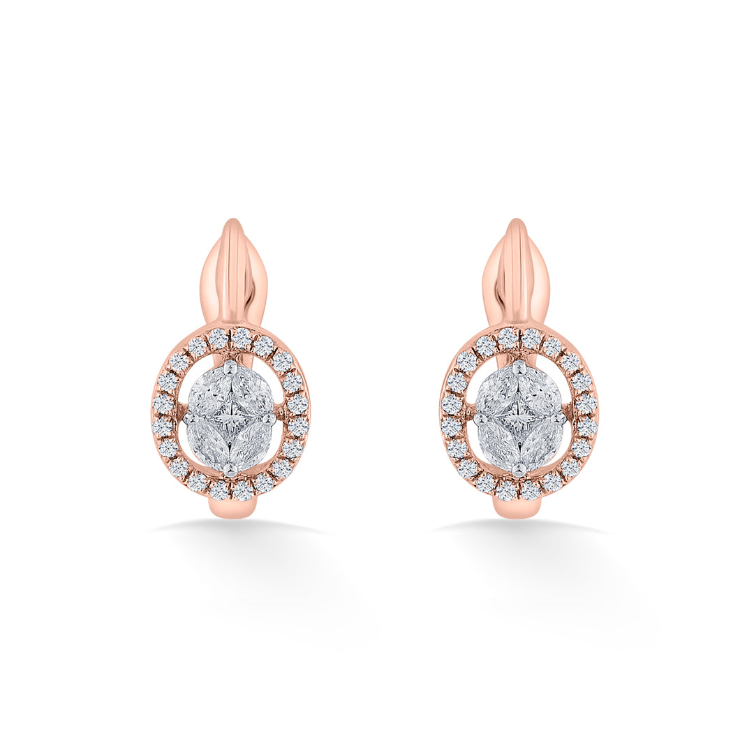 orbelle charm rose gold hoops & huggies earring for women