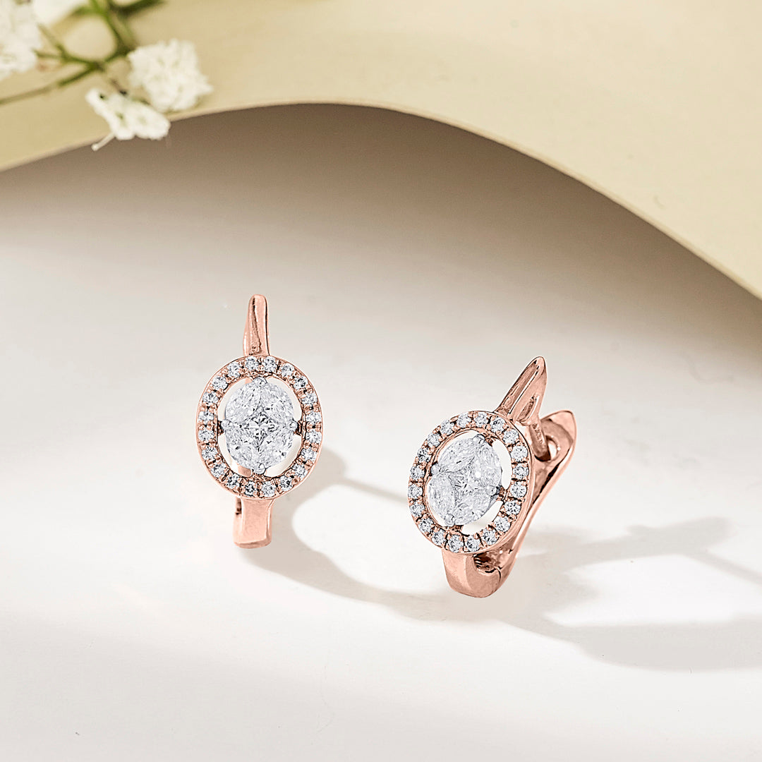 Orbelle Charm Rose Gold Hoops & Huggies Earring for Women