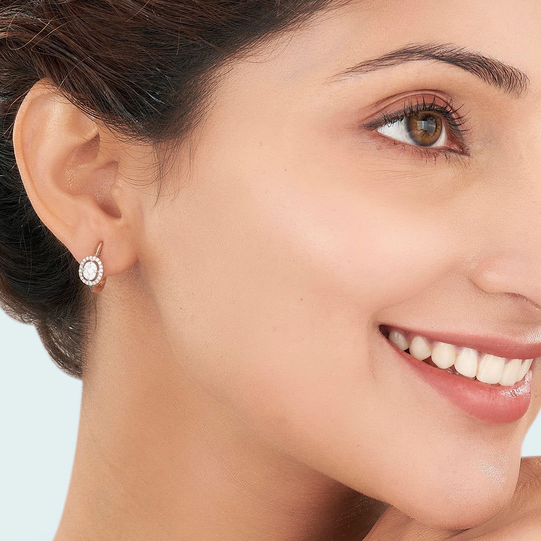 orbelle charm rose gold hoops & huggies earring for woman