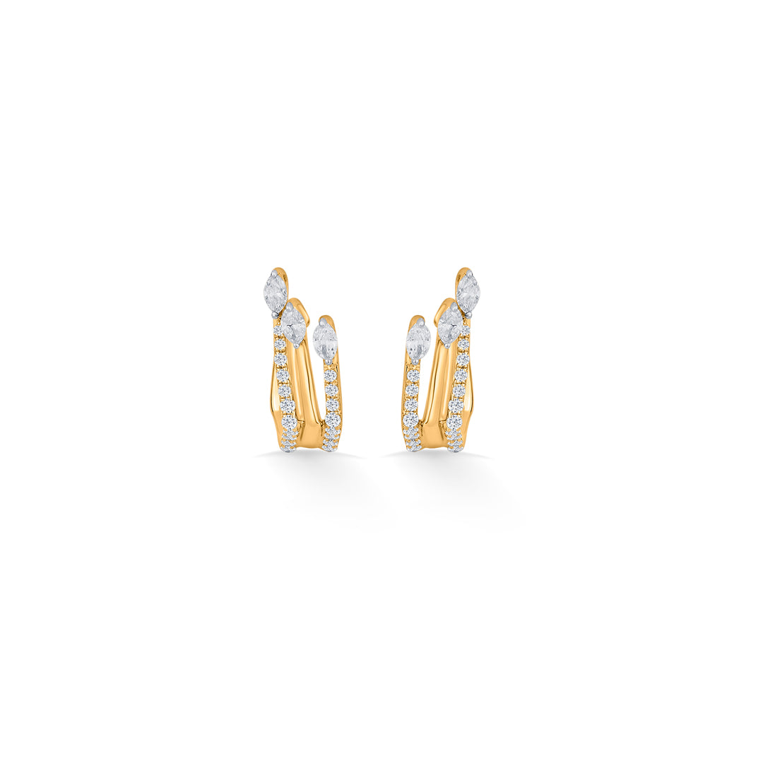 sparkling peaks gold stud diamond earring for women