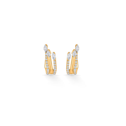Sparkling Peaks Gold Stud Diamond Earring for Women