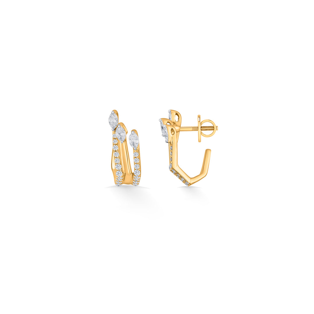 sparkling peaks gold stud diamond earring for woman