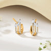 Sparkling Peaks Gold Stud Diamond Earring for Woman