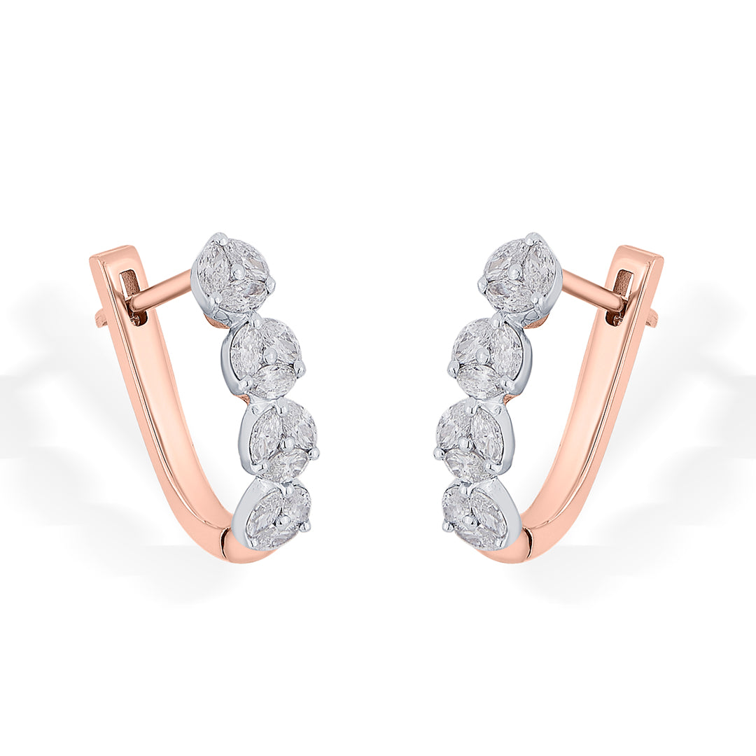 lustrous layers gold stud diamond earring for woman