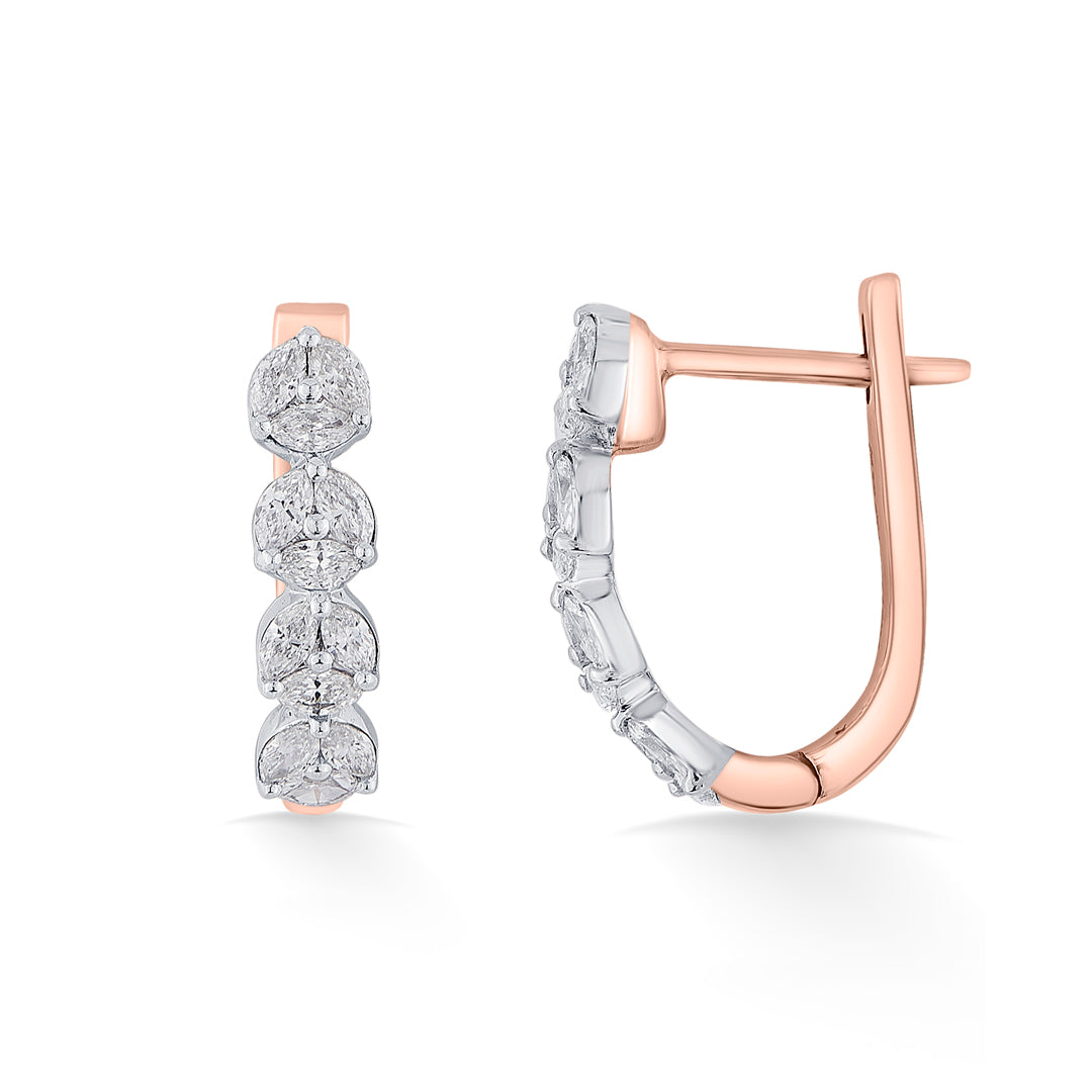 lustrous layers gold stud diamond earring for woman