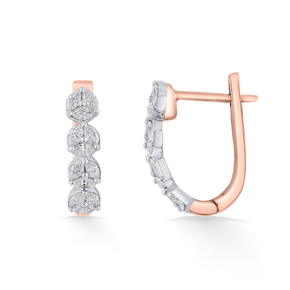 Lustrous Layers Gold Stud Diamond Earring for Woman