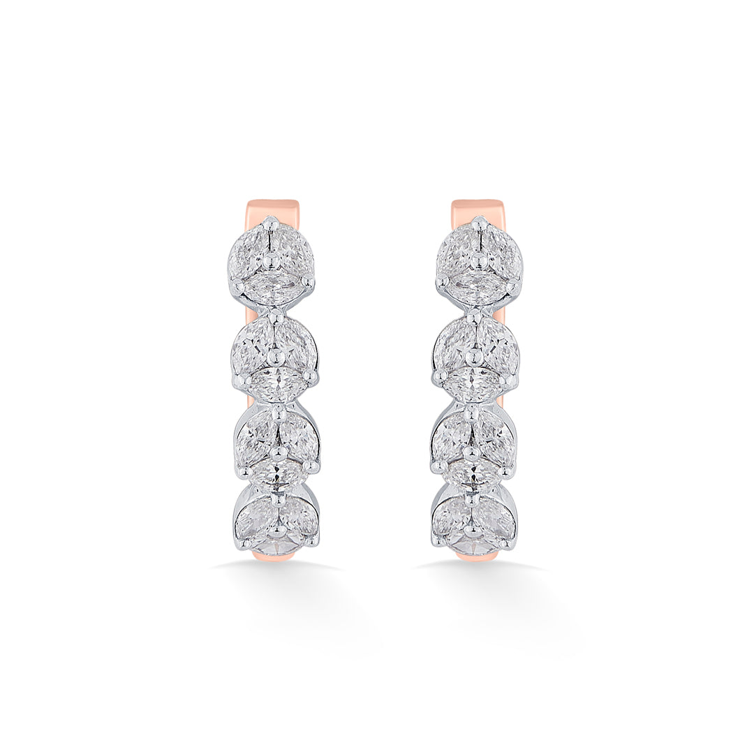 lustrous layers gold stud diamond earring for women