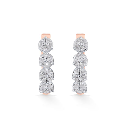 Lustrous Layers Gold Stud Diamond Earring for Women