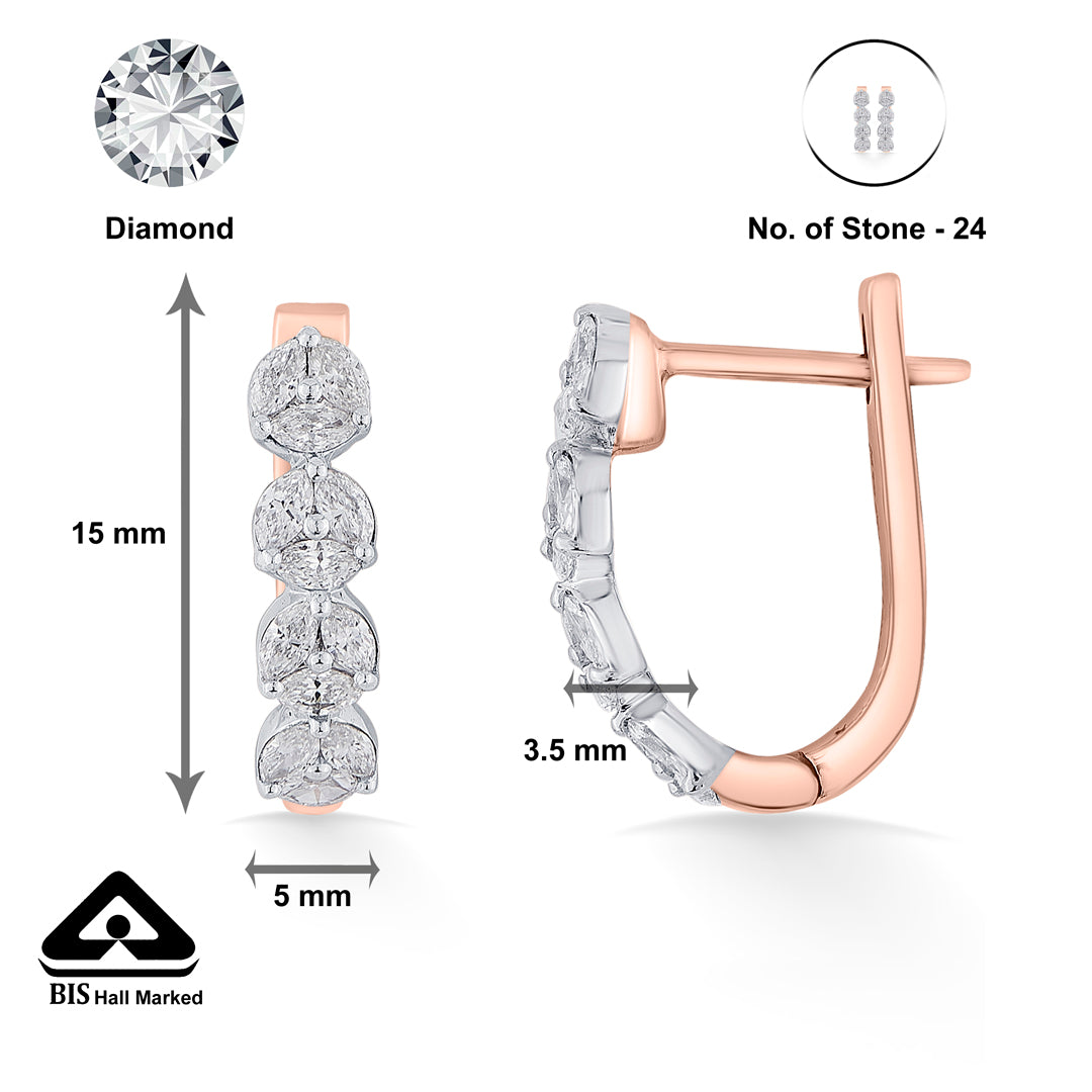 lustrous layers gold stud diamond earring for woman