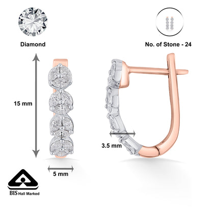 Lustrous Layers Gold Stud Diamond Earring for Woman