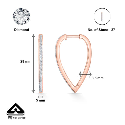 Gilded Sequence Gold Stud Diamond Earring for Woman