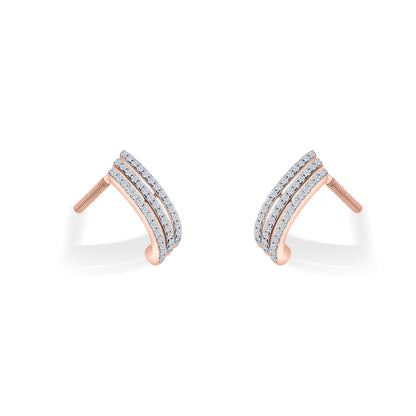 Twinkling Threads Rose Gold Hoops & Huggies Earring for Woman