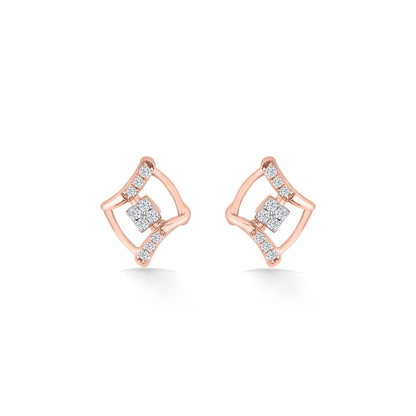 Majestic Frame Yellow Gold Stud Earring for Women