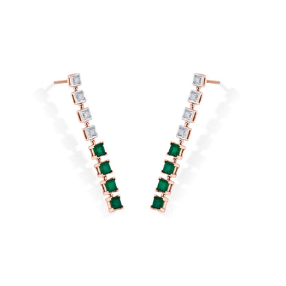 Emerald Falls Gold Stud Diamond Earring for Woman