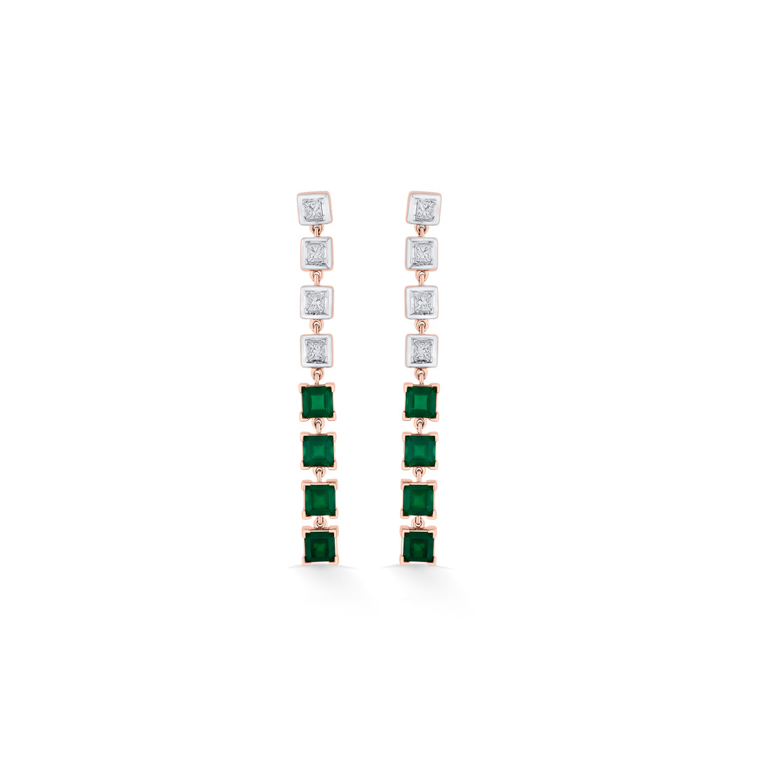 emerald falls gold stud diamond earring for women