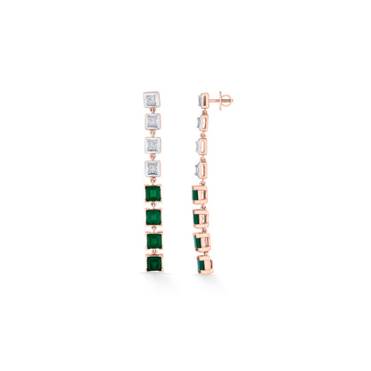 Emerald Falls Gold Stud Diamond Earring for Woman