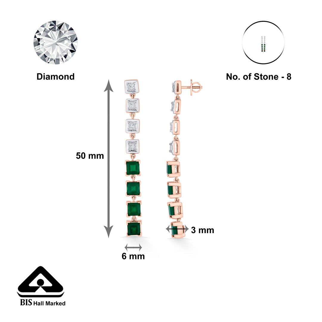 emerald falls gold stud diamond earring for woman