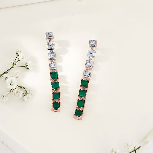 Emerald Falls Gold Stud Diamond Earring for Woman