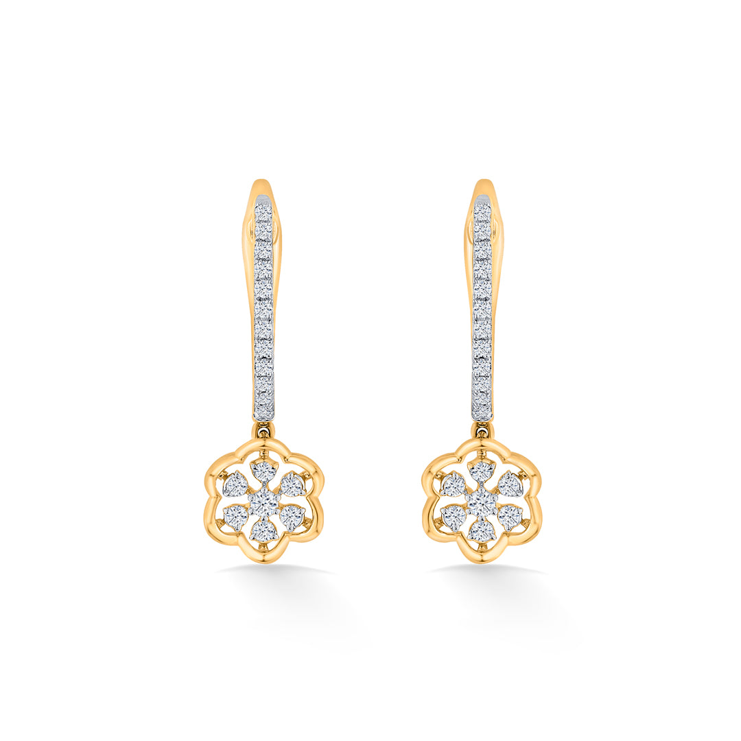 starflower glow yellow gold dangler earring for women