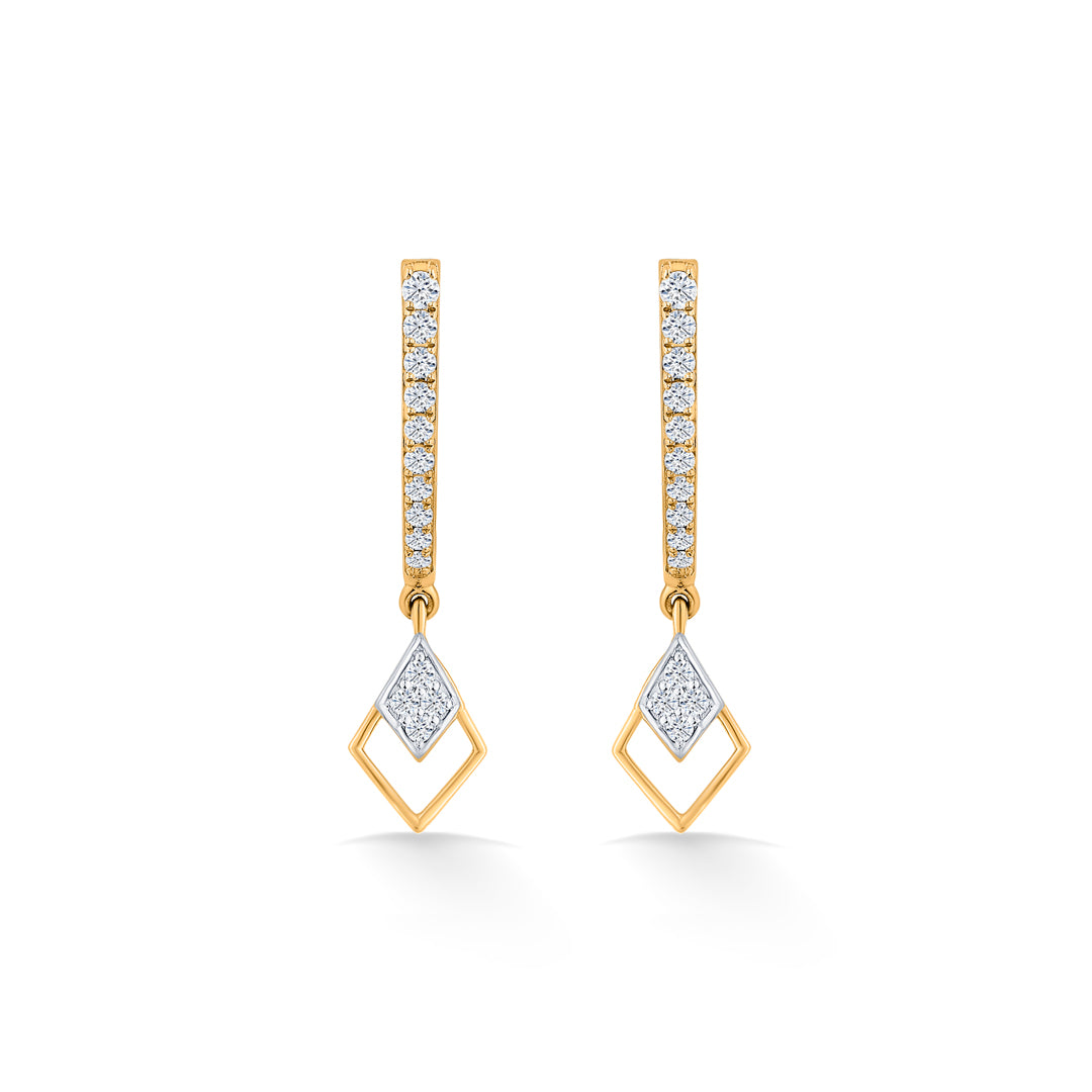 gilded glimmer yellow gold dangler earring for women