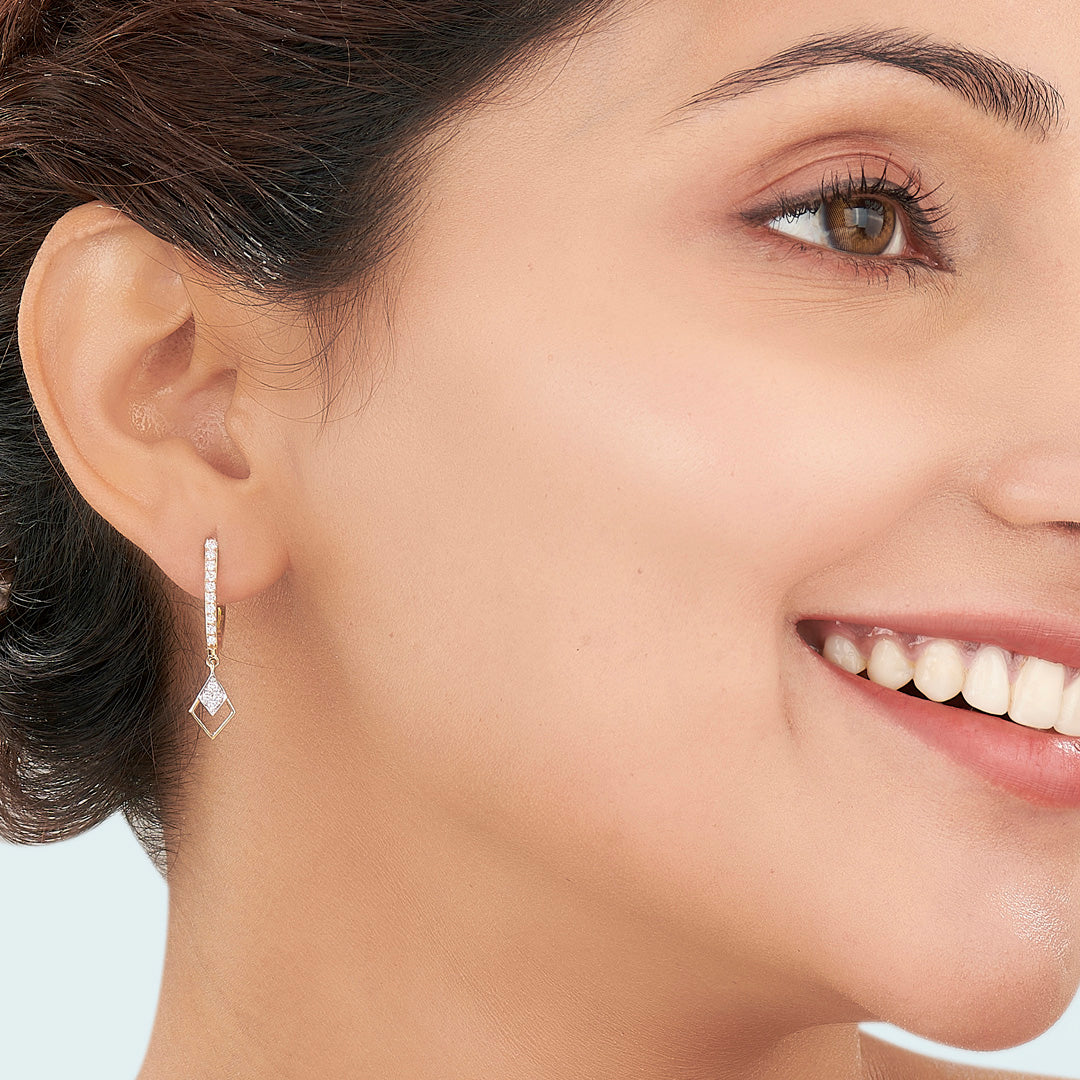 Gilded Glimmer Yellow Gold Dangler Earring for Women