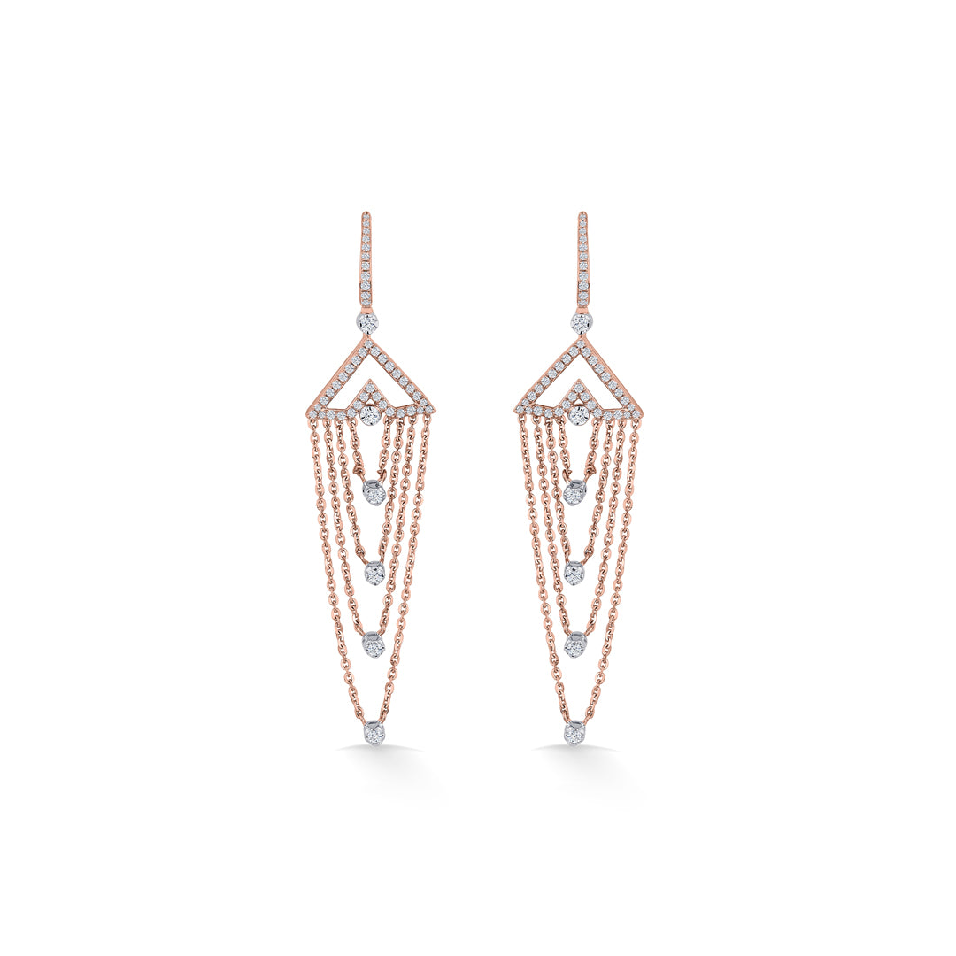 cascade of grace gold & diamond drops & dangler earring for women