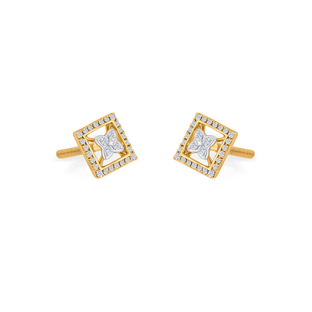 royal enclave yellow gold stud earring for woman