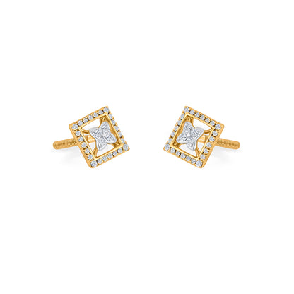 Royal Enclave Yellow Gold Stud Earring for Woman