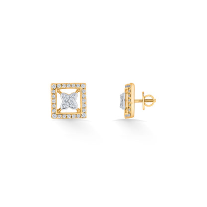 Royal Enclave Yellow Gold Stud Earring for Woman