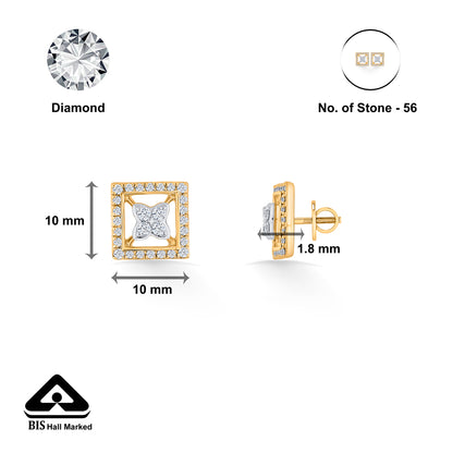 Royal Enclave Yellow Gold Stud Earring for Woman