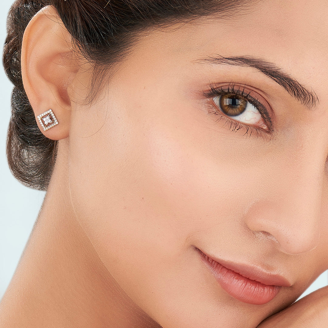 Royal Enclave Yellow Gold Stud Earring for Women