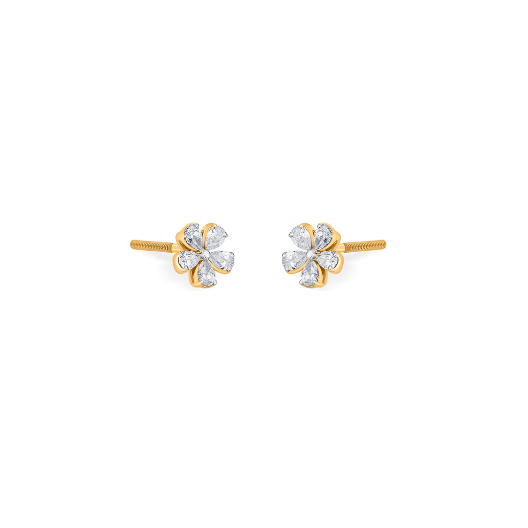 floret radiance yellow gold stud earring for woman