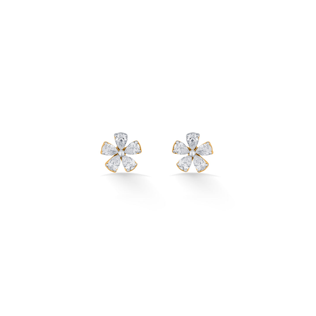 floret radiance yellow gold stud earring for women