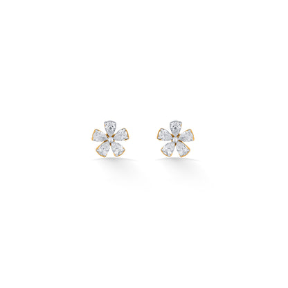 Floret Radiance Yellow Gold Stud Earring for Women