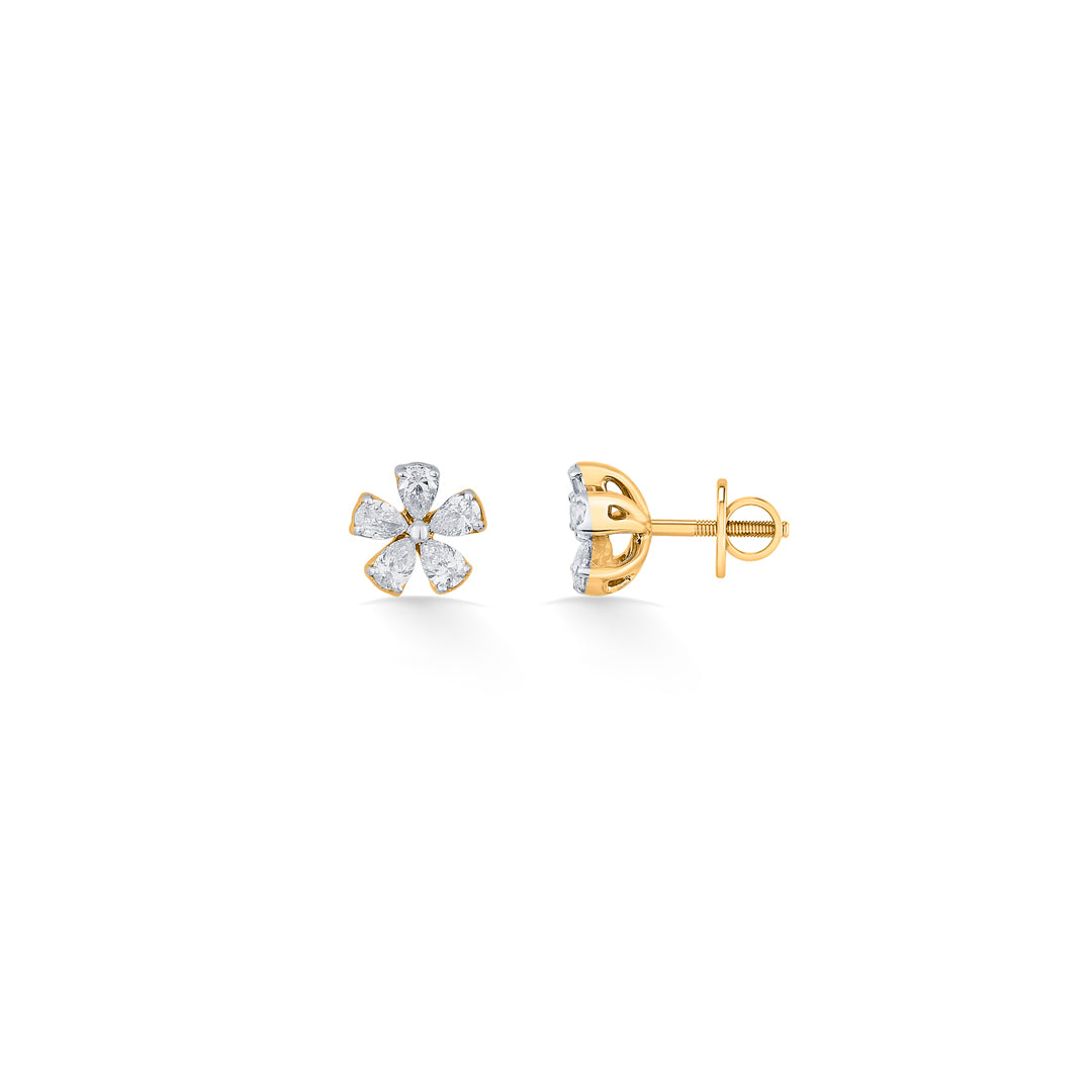 floret radiance yellow gold stud earring for woman
