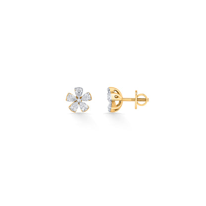 Floret Radiance Yellow Gold Stud Earring for Woman