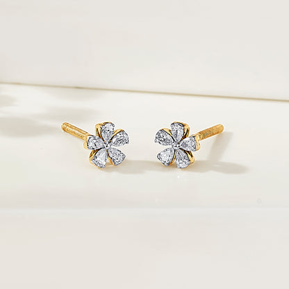 Floret Radiance Yellow Gold Stud Earring for Woman