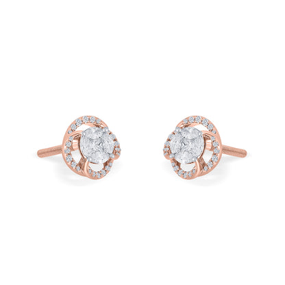 Majestic Sphere Rose Gold Stud Earring for Woman
