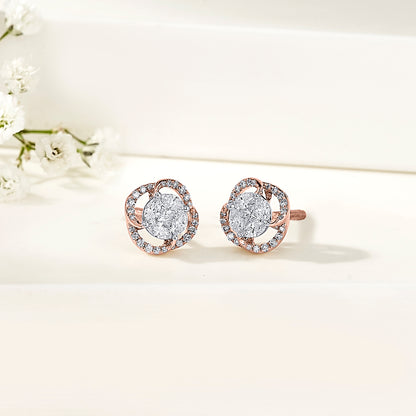 Majestic Sphere Rose Gold Stud Earring for Woman