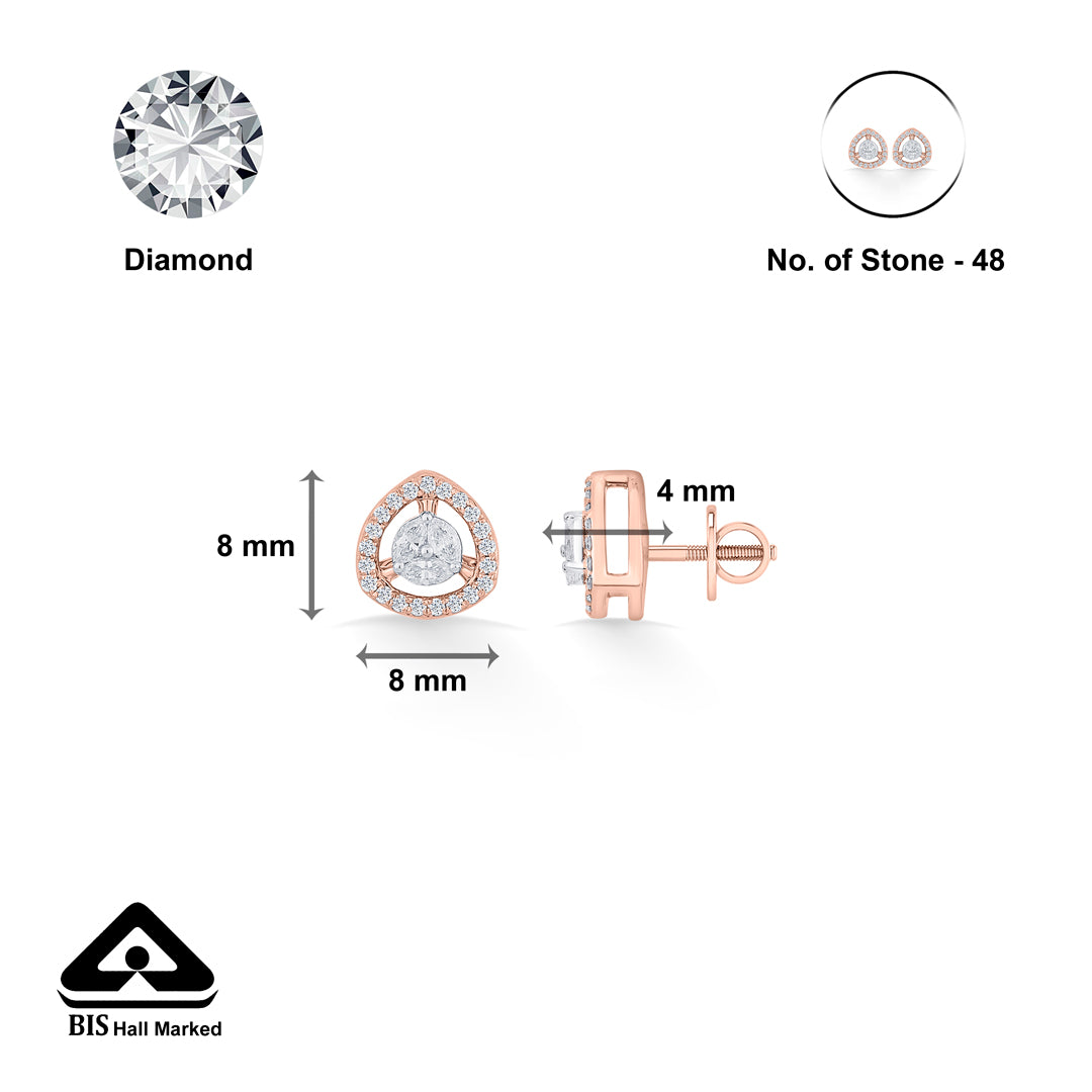 cosmic spark gold stud diamond earring for woman