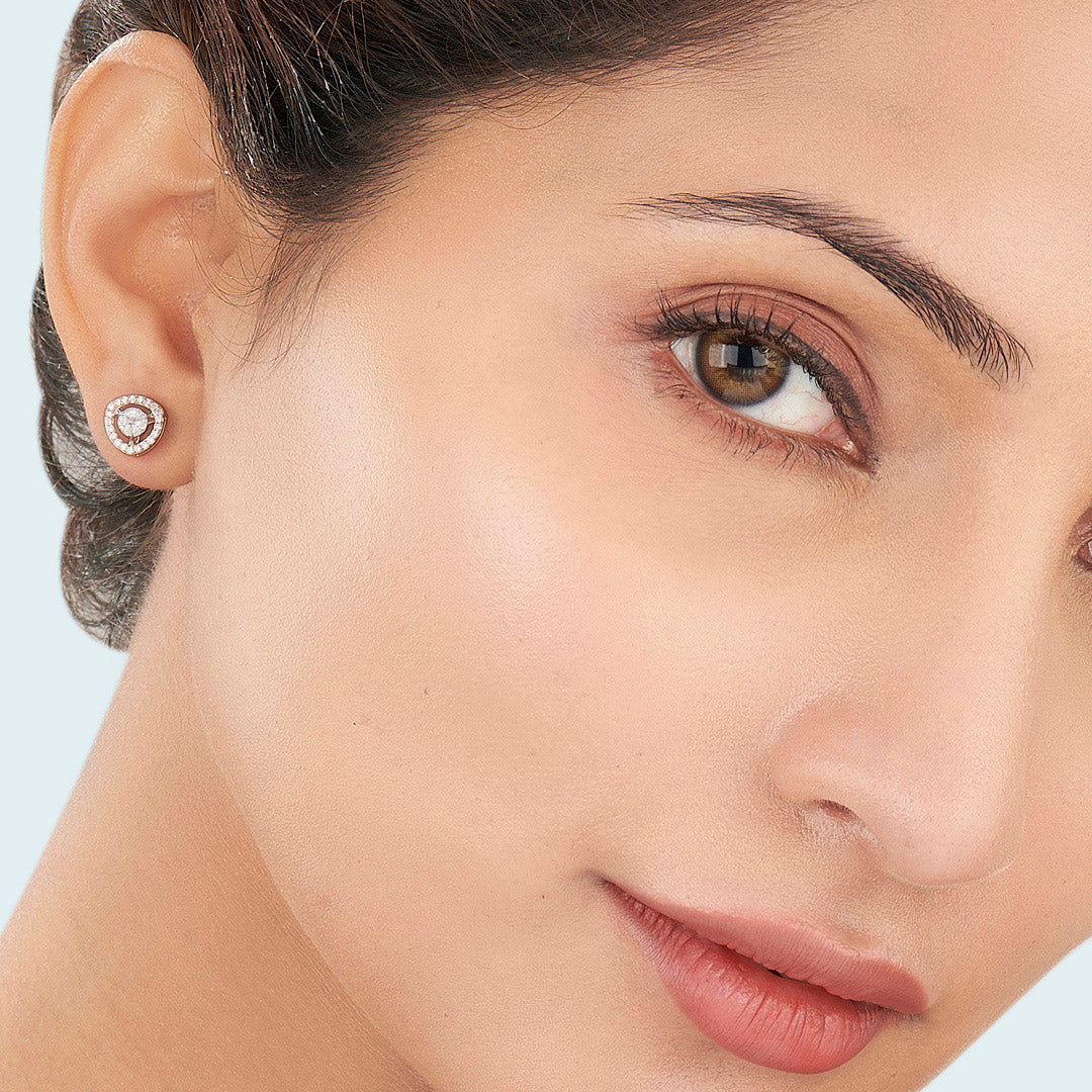 Cosmic Spark Gold Stud Diamond Earring for Women