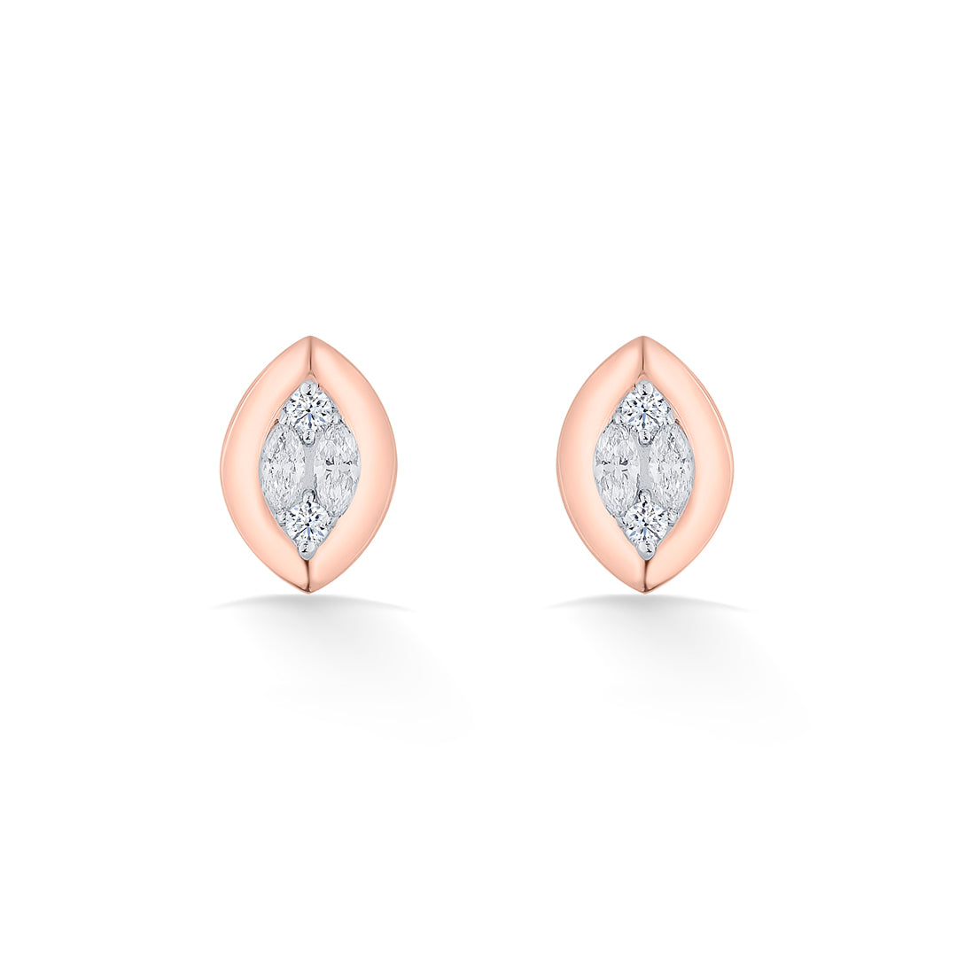 gilded vision rose gold stud earring for women
