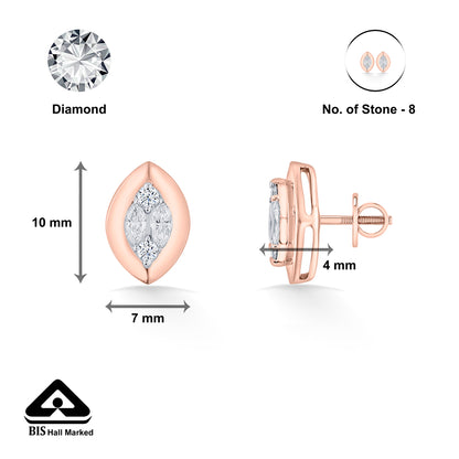 Gilded Vision Rose Gold Stud Earring for Woman