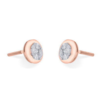 Lunar Eclipse Yellow Gold Stud Earring for Woman