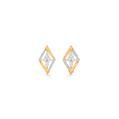 Starlit Window Gold Stud Diamond Earring for Women